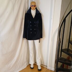 Stunning NWT Pashsa & Jo (New York) Navy Blue Double-Breasted Coat